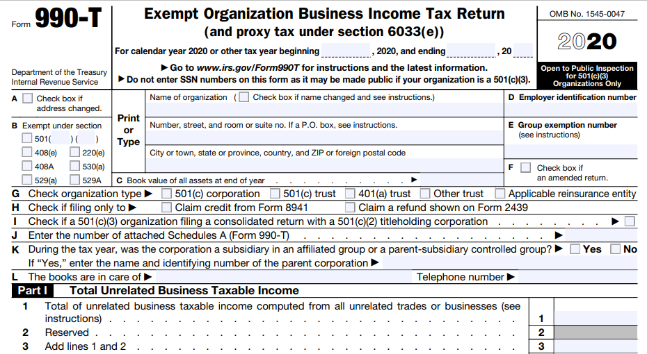 File 990 t 2020 form 990 t online filing